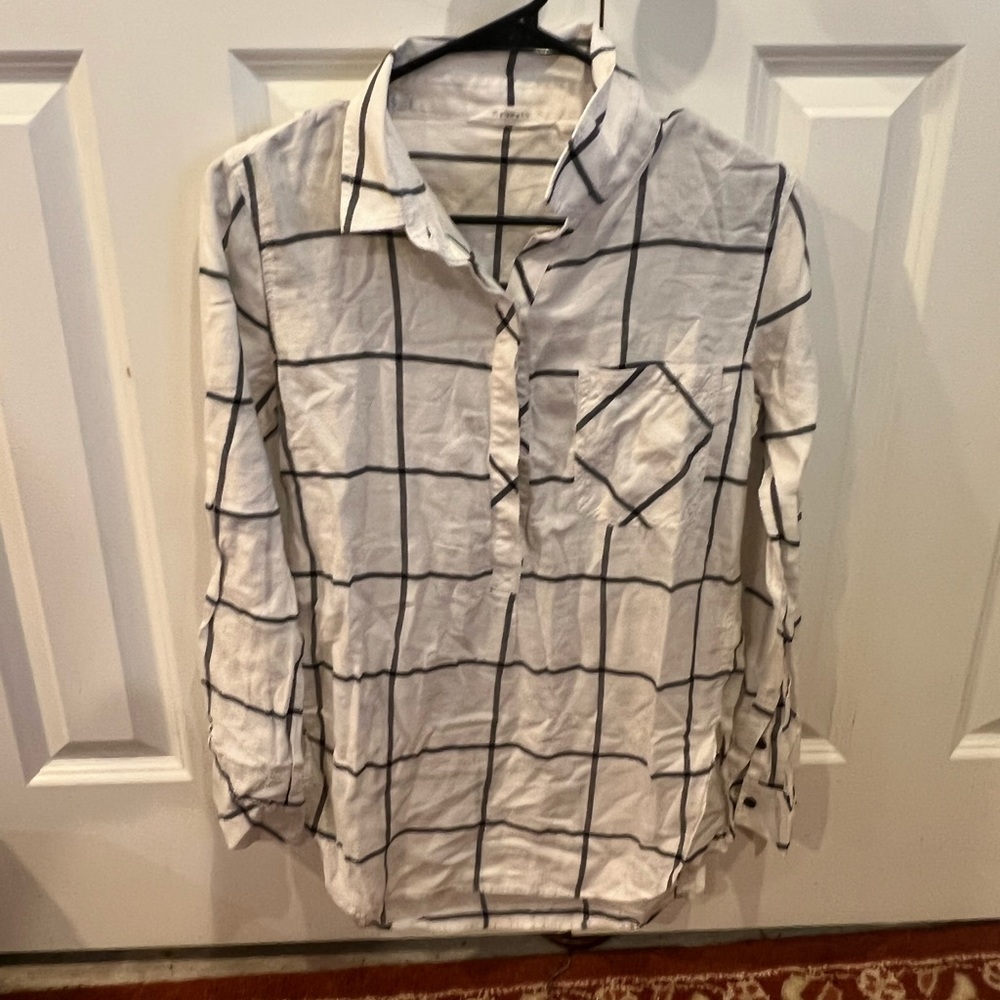 Athleta Checked Cotton Shirt
